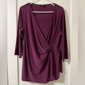 Ellen Weaver 1X Burgundy blouse.